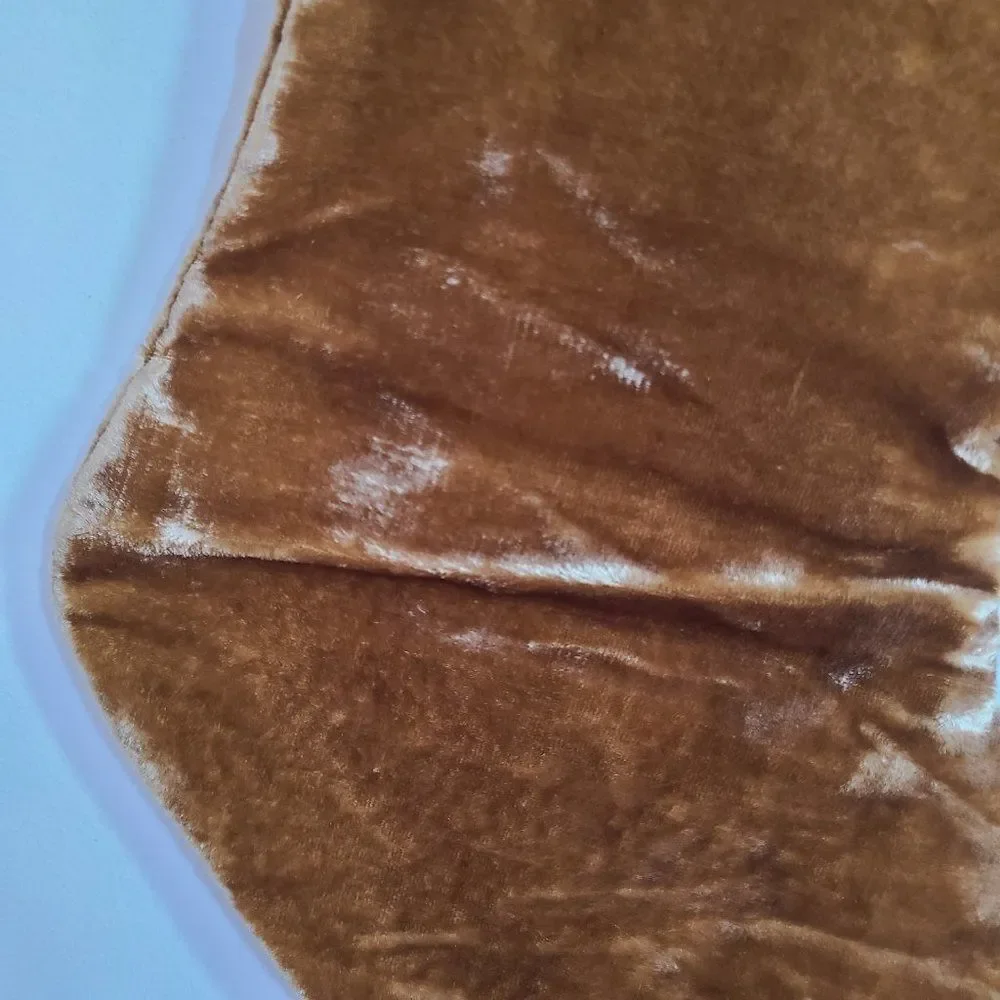 Target Elegant Gold Holiday Stocking Beaded Satin Brushed Velvet Look NEW NWT